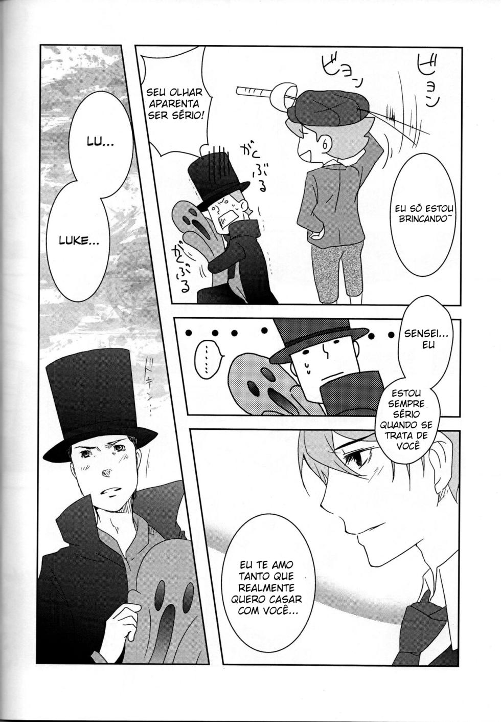 (C79) [Freeplay (Reina, Yashiyo)] Barairo Seishun Teidenki (Professor Layton) [Portuguese-BR] - Page 19