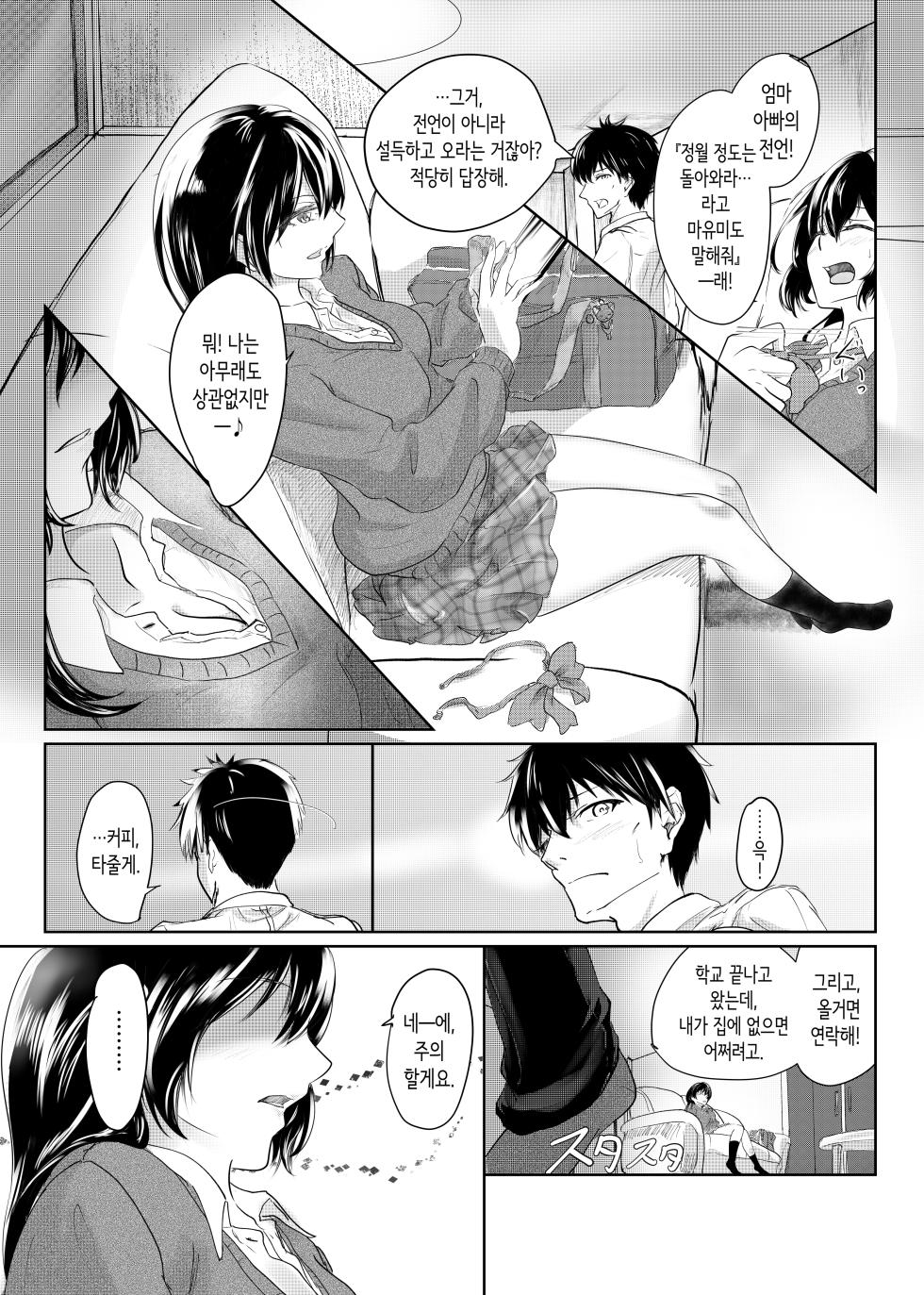 [Mitsubachi no Canvas (Tabby)] Watashi-tachi Okashiin dayo Onii-chan -Joushiki kara Hazurete mo Anata ga Hoshii- | 우리들 이상하잖아 오빠 ―상식에서 벗어나도 당신을 갖고 싶어― [Korean] - Page 7