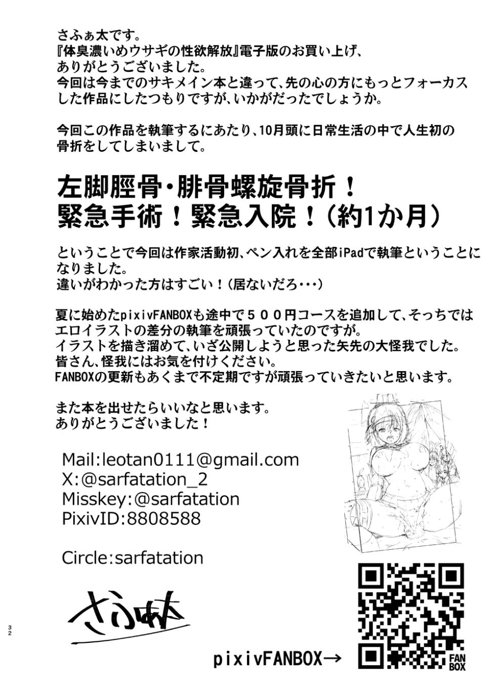 [sarfatation (Sarfata)] Taishuu Koime Usagi no Seiyoki Kaihou (Blue Archive) [Digital] - Page 32