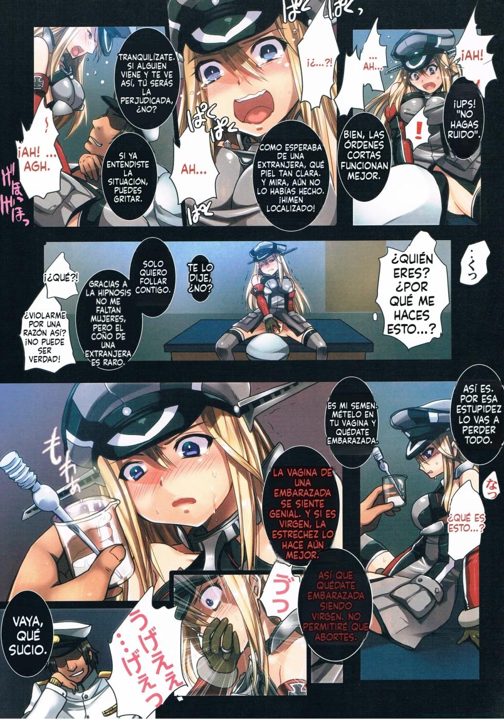 (COMIC1☆8) [Modae Tei (Modaetei Anetarou, Modaetei Imojirou)] Haramase Collection 3 ~Saiminjutsu de Kokusai Kekkon Teitoku kara Bismarck wo Netori Choukyou~ (Kantai Collection) [Spanish] [MTL] - Page 5