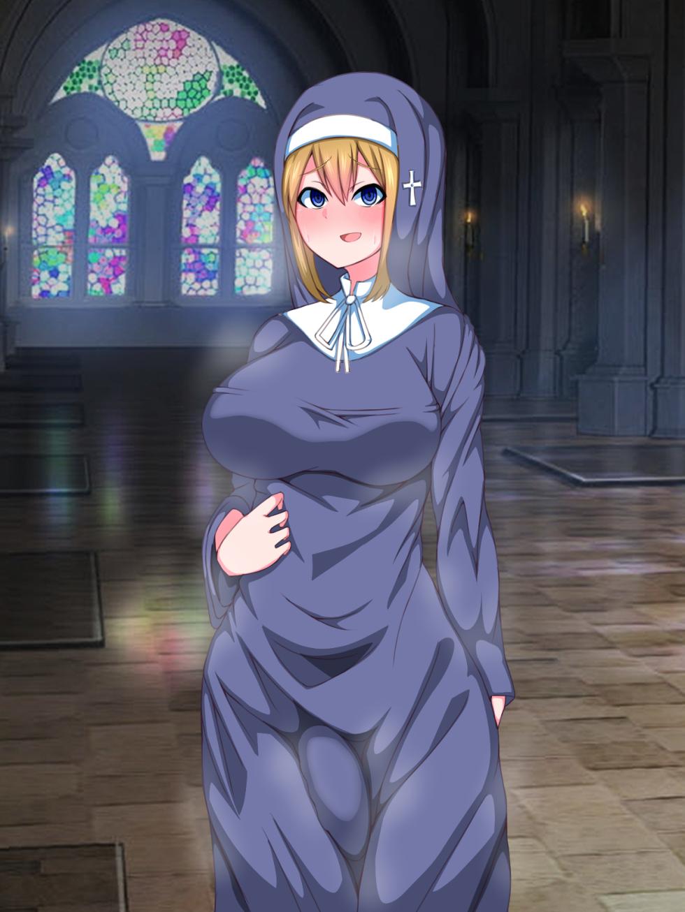 [Sazameki Street] There's No Way This Futanari Nun Will Lose to the Pleasures of Immoral Ejaculation! - Page 36