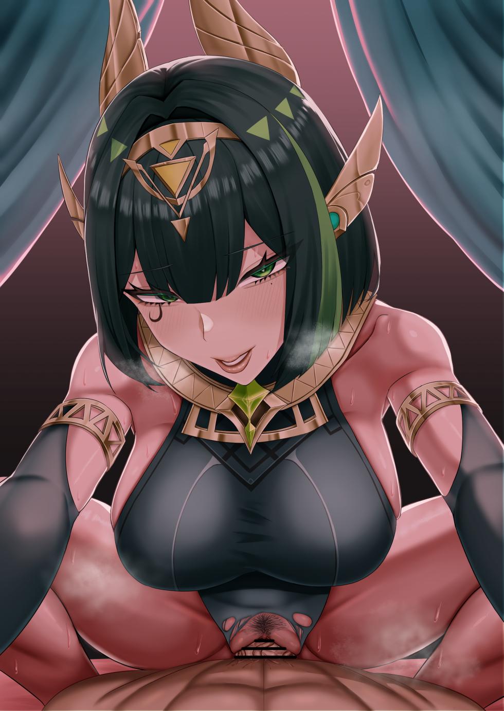 [くみたマン] ネフェル騎乗位エッチ (原神) - Page 1