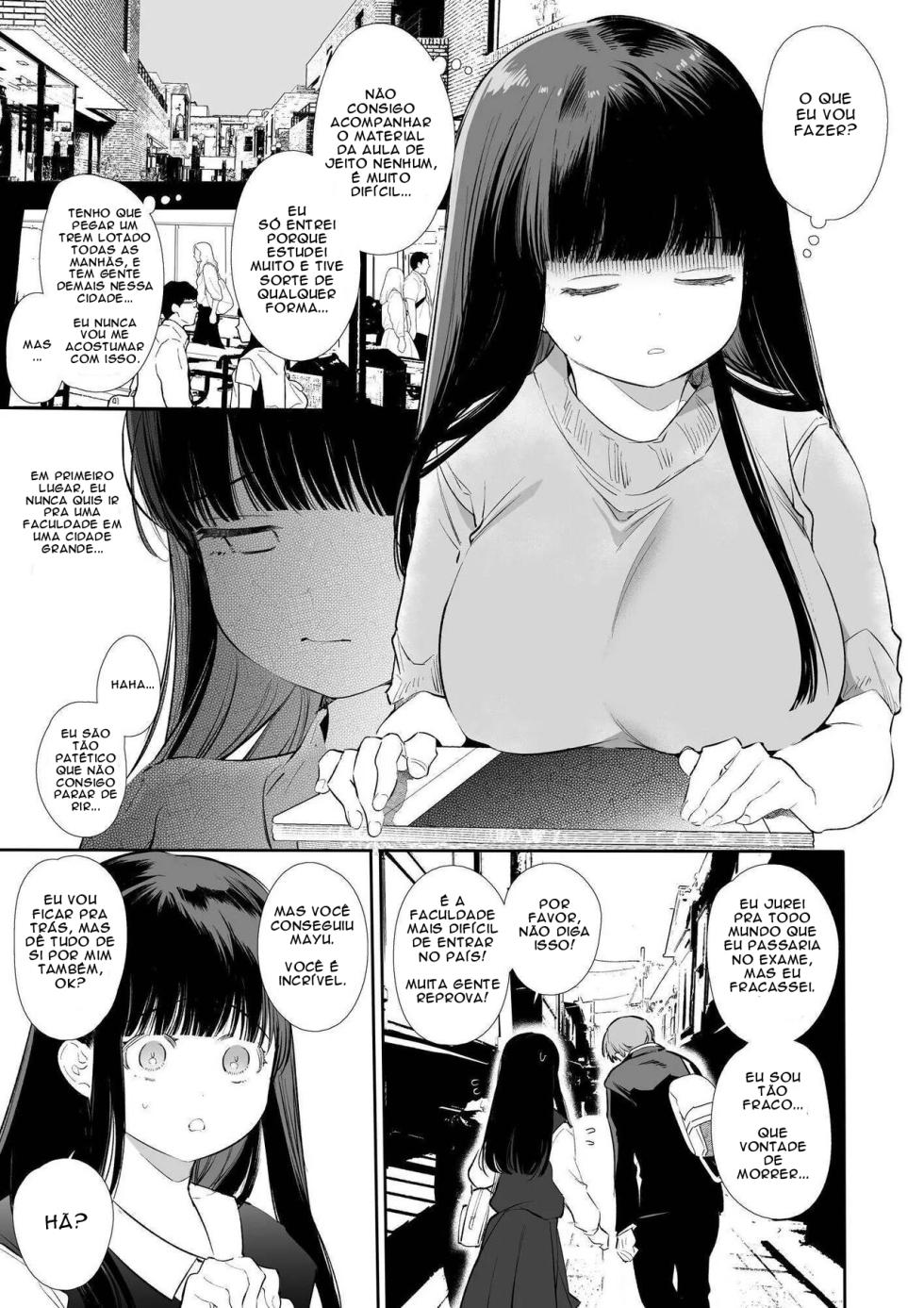 [Yamamoto Tomomitsu] Mayu-chan NTR ~Daigaku Shingaku no Tame Joukyou Shita Kanojo ga Onzoushi ni Tsukamari Dekiai Sarete Shimatta~ [Portuguese-BR] - Page 6