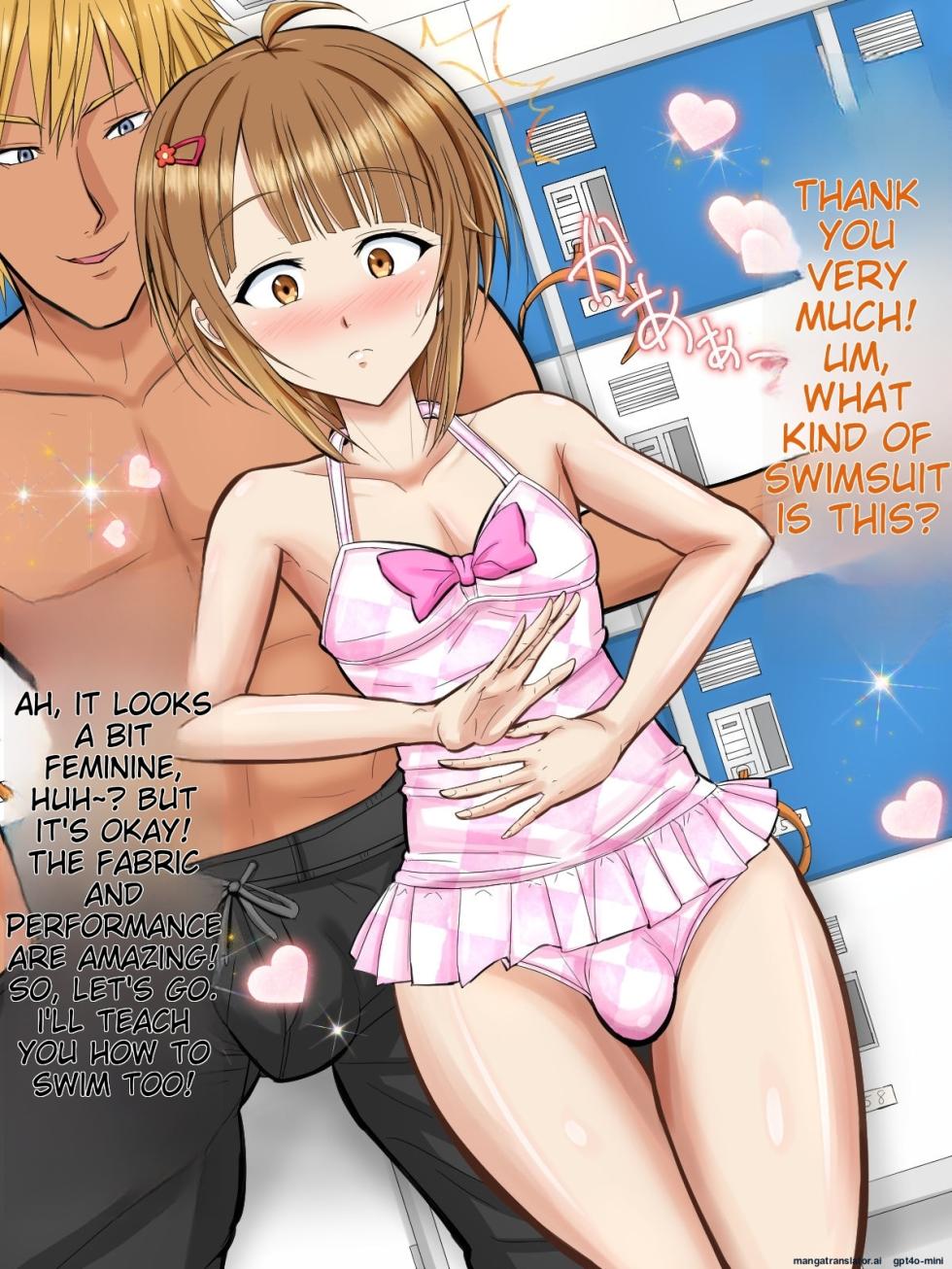 [Azi Dahaka] Mizugi Josou Semen Pool Nanpa shitara Onnamono no Mizugi de Hatsujou shita Otokonoko-tachi [English] [MTL] - Page 34