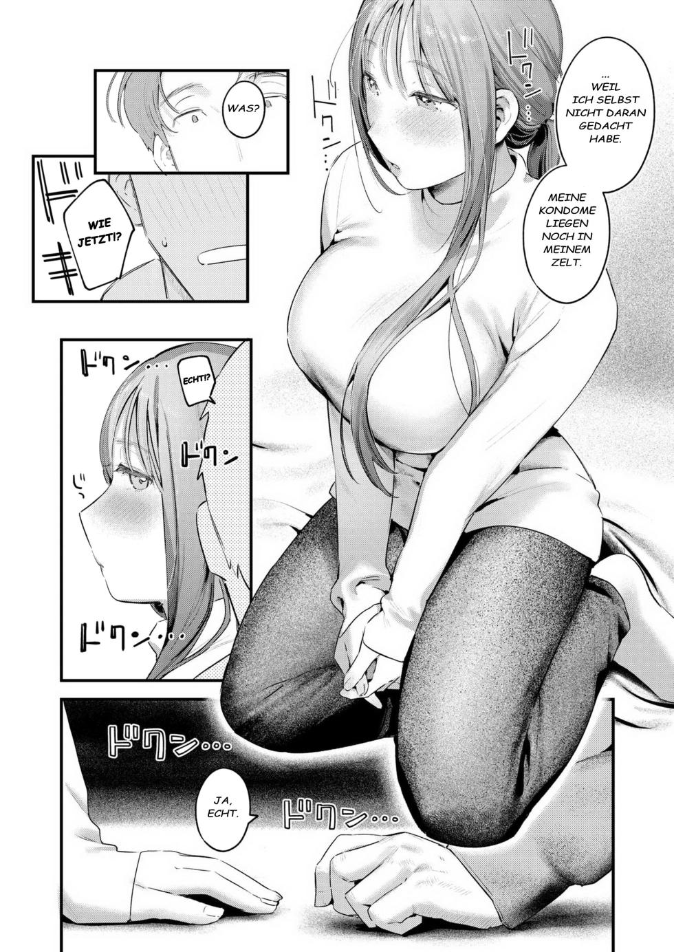 [Ouchi Kaeru] Futari Bocchi Camp - Pitch a penis tent inside the tent. (COMIC Kairakuten 2025-01)[German][Decensored] - Page 14