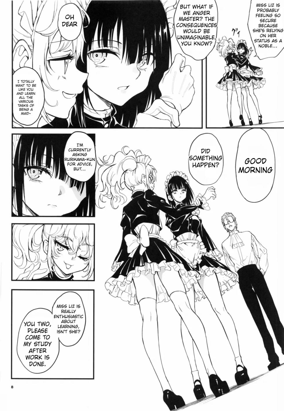 (C107) [Kyockchokyock (Kyockcho)] Maid Kyouiku. 9 -Botsuraku Kizoku Rurikawa Tsubaki- [English][Spice-Up_translation] - Page 8