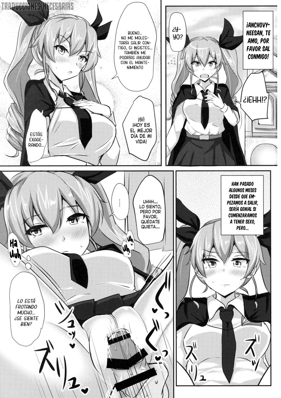 (C90) [Hakuginmokusei (Poshi)] Anchovy Nee-san White Sauce Zoe |  Anchovy-neesan acompañada de salsa blanca (Girls und Panzer) [Spanish] [Traducciones necesarias] - Page 2