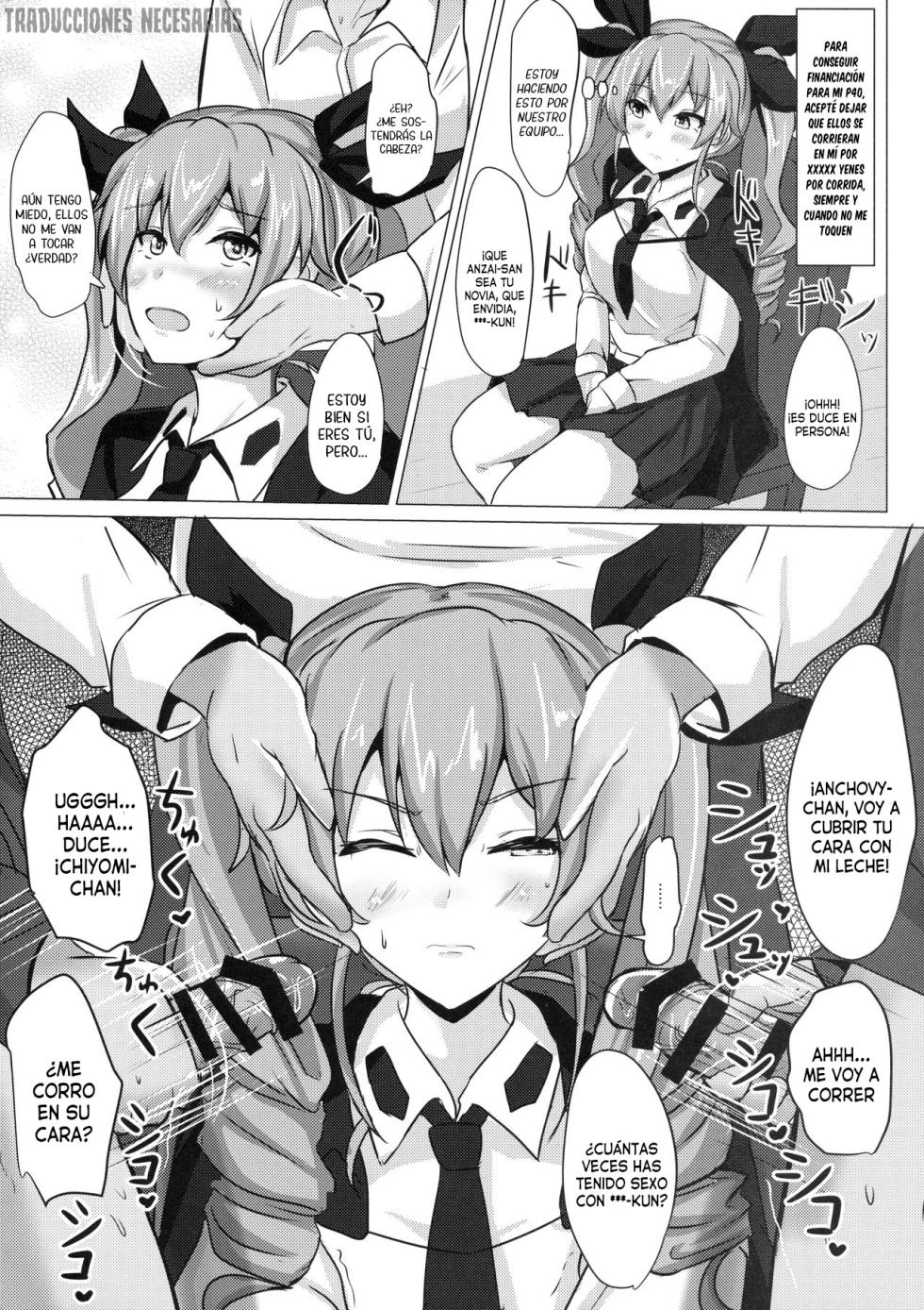 (C90) [Hakuginmokusei (Poshi)] Anchovy Nee-san White Sauce Zoe |  Anchovy-neesan acompañada de salsa blanca (Girls und Panzer) [Spanish] [Traducciones necesarias] - Page 7