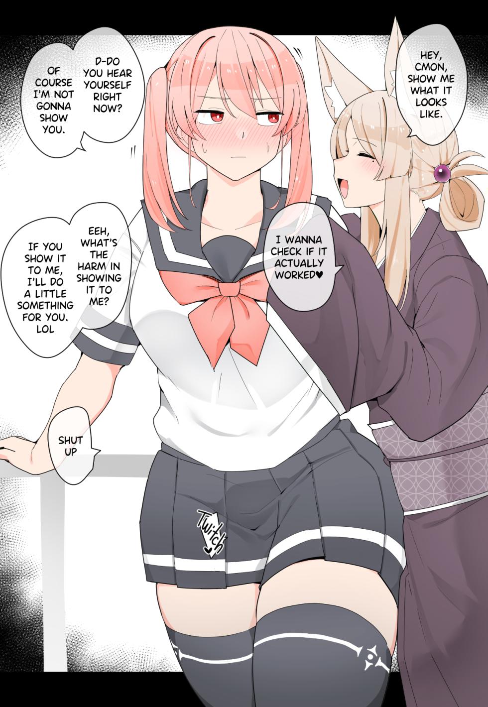 [Kassai] Twin-Tailed Girl Suddenly Grows a Dick - Page 2