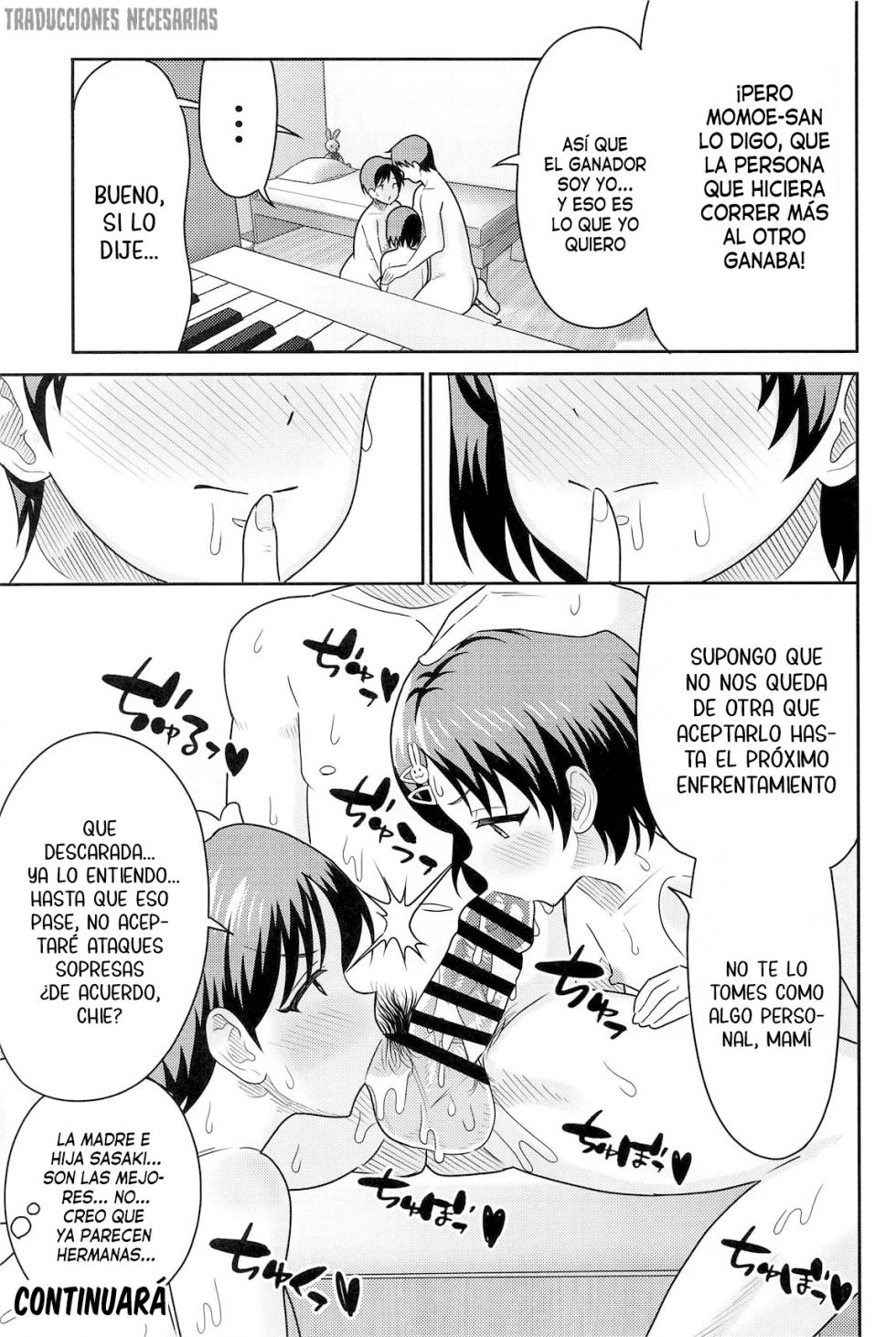 (COMIC1☆26) [Manjuu Kowai (Pizaman)] Sasaki Oyako no H na Taiketsu!! |  ¡¡El enfrentamiento erótico entre la madre e hija Sasaki!! (THE IDOLM@STER CINDERELLA GIRLS) [Spanish] [Traducciones necesarias] - Page 40
