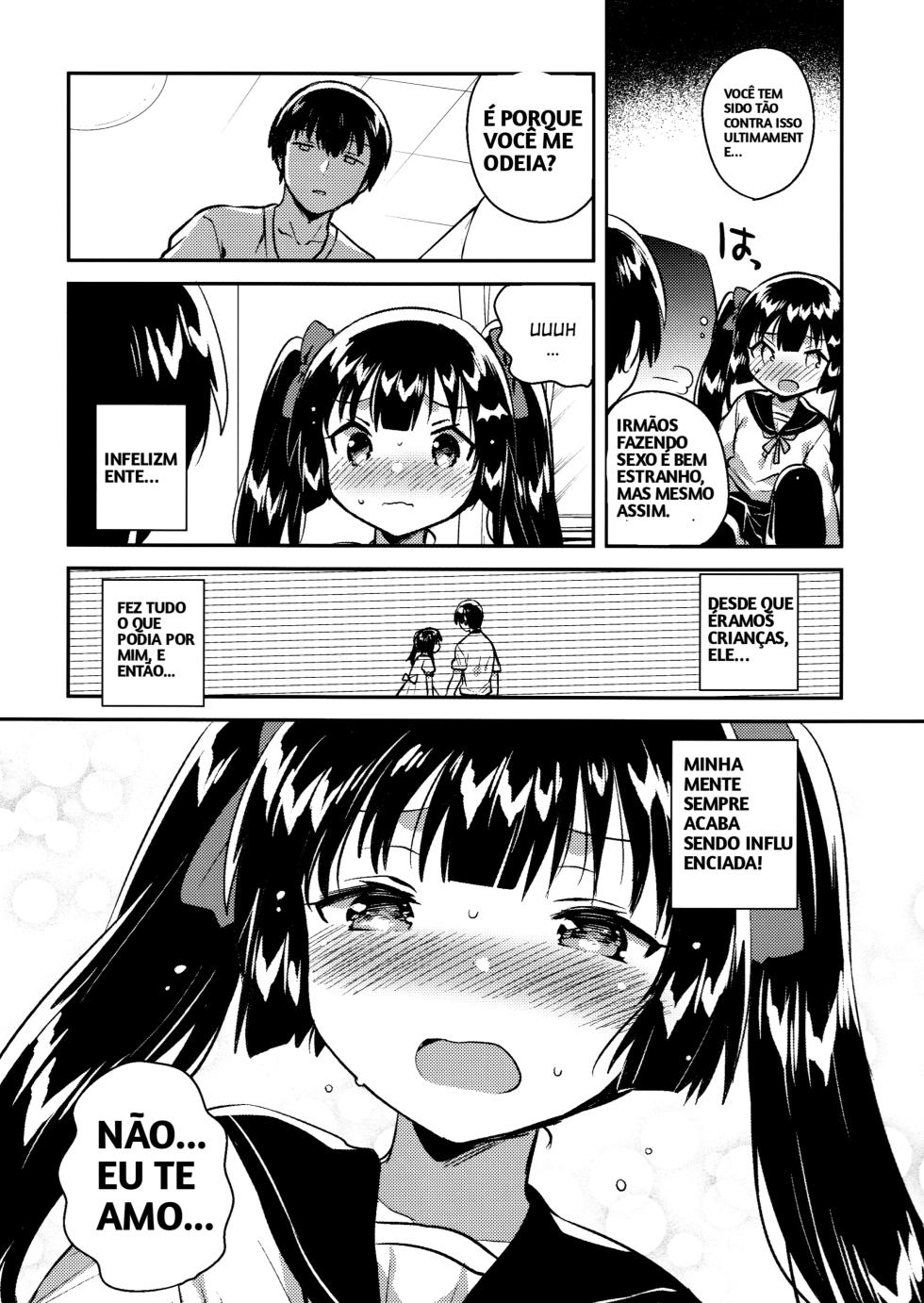 (COMITIA123) [squeezecandyheaven (Ichihaya)] Imouto wa Chotto Atama ga Okashii + Omake | Imouto wa Chotto Atama ga Okashii + Bonus Story [Portuguese-BR] - Page 10