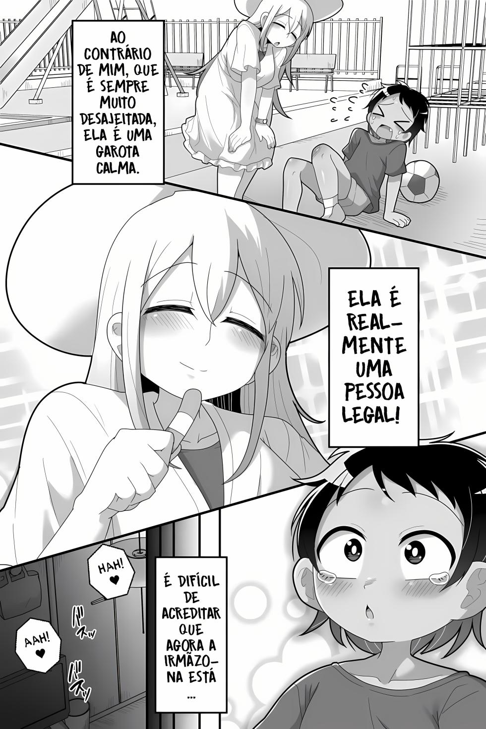 [Dakkoku Jiro] Daisuki na Kinjo no Yasashii Onee-chan ga Futanari datte node Senyou Onaho ni Narimashita [Portuguese-BR] [Upscale] - Page 3
