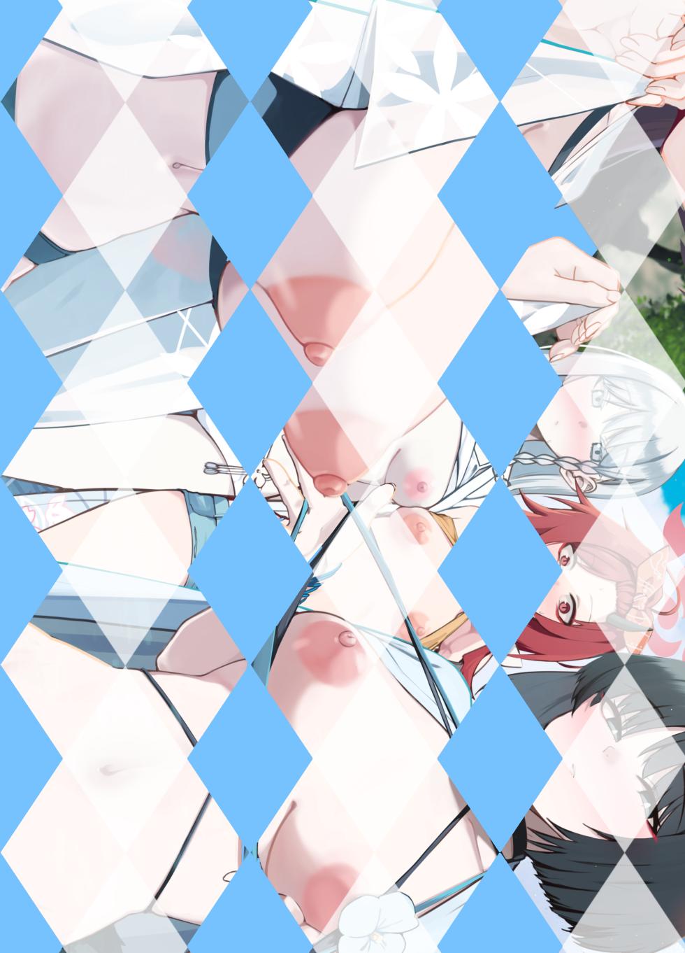 [Awa no Chikara (Kibouou Soap)] Byakuyori Paizuru Ippatsu no ~ Iza Jinjou ni, Mizugi de Shoubu ~ (Blue Archive) [Digital] - Page 24