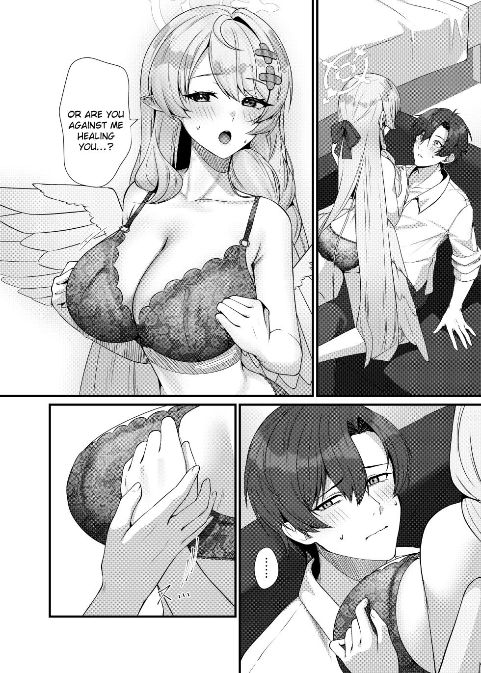 [Mendako Suizokukan (Oruka)] Sensei ni Kyuugo no Te o! | A Helping Hand for Sensei! (Blue Archive) [English] [Literally Starving] [Digital] - Page 12