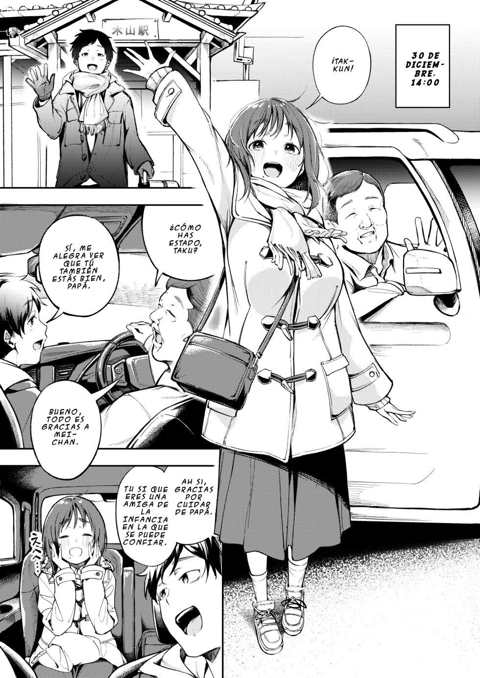 [Mori no Hito (Mokuyama Hito)] Hisashiburi ni Kisei Shitara Osananajimi ga Chichi ni Dakareteita | Al regresar a casa encontre a mi amiga de la infancia en brazos de mi padre [Spanish] [Digital] - Page 5