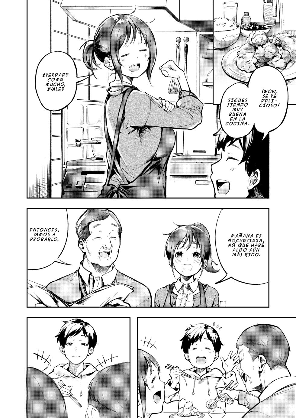 [Mori no Hito (Mokuyama Hito)] Hisashiburi ni Kisei Shitara Osananajimi ga Chichi ni Dakareteita | Al regresar a casa encontre a mi amiga de la infancia en brazos de mi padre [Spanish] [Digital] - Page 8