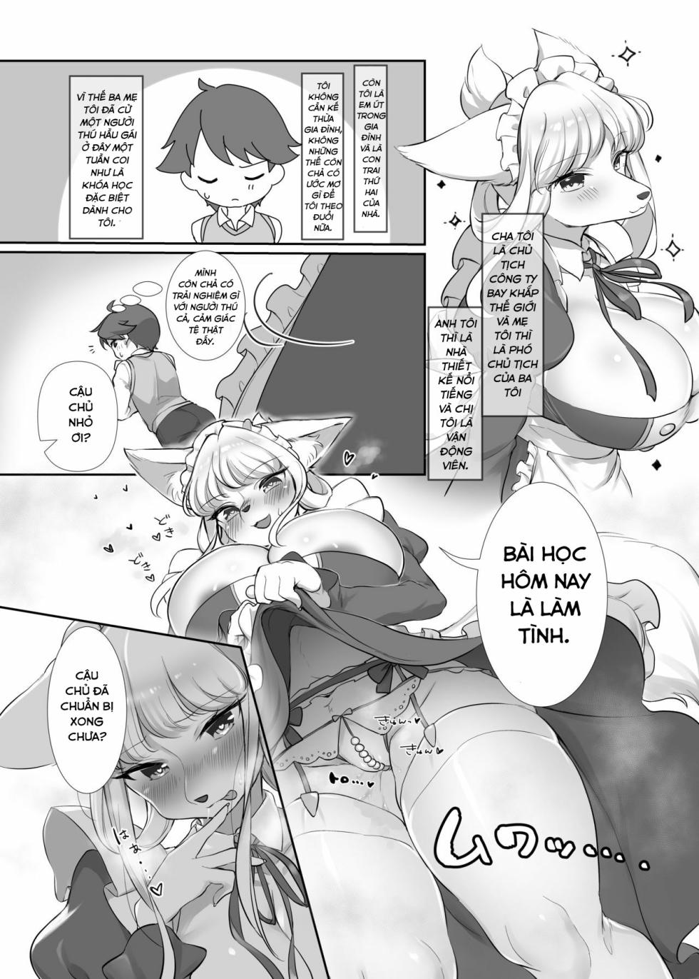 [Sakuragi Yomi (Sakuragi Yomi)] Uchi no Kemo Maid ga Hatsujouki no You Desu | Hầu gái furry nhà tôi dường như tới kì động dục [Vietnamese Tiếng Việt] - Page 3