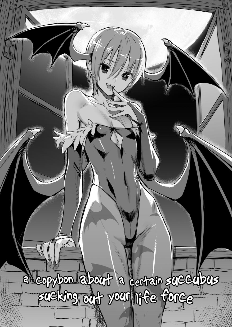 [ajisaidenden (Kawakami Rokkaku)] a copybon about a certain succubus sucking out your life force (Darkstalkers) [English] [Decensored] [Digital] - Page 2