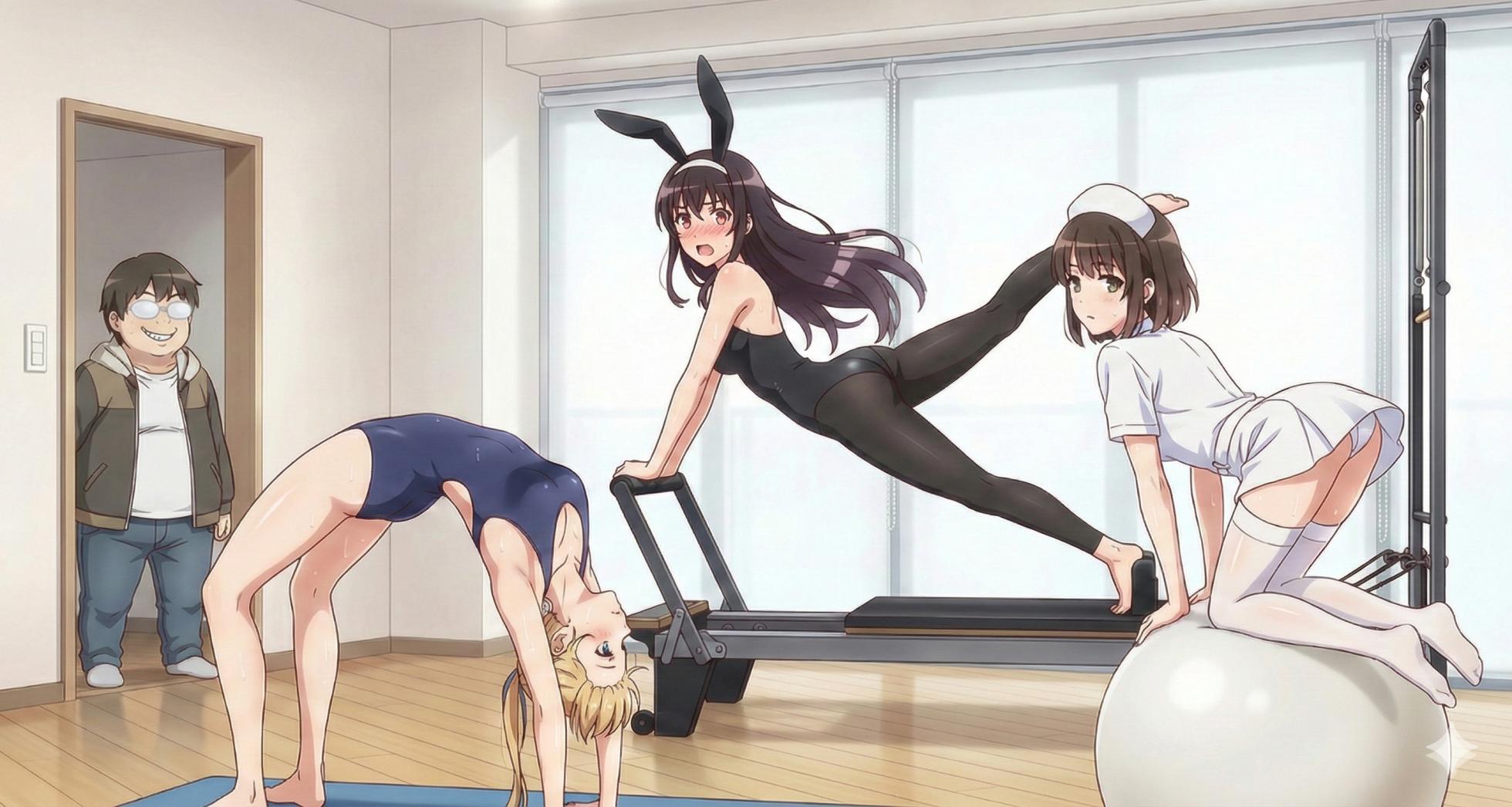 [AI Generated] Saekano: Office Goddesses Enslaved - Utaha, Eriri & Megumi Serving the Obese Leader and His Weak, Creepy, Midget Otaku Son(Non-Explicit Series) - Page 29