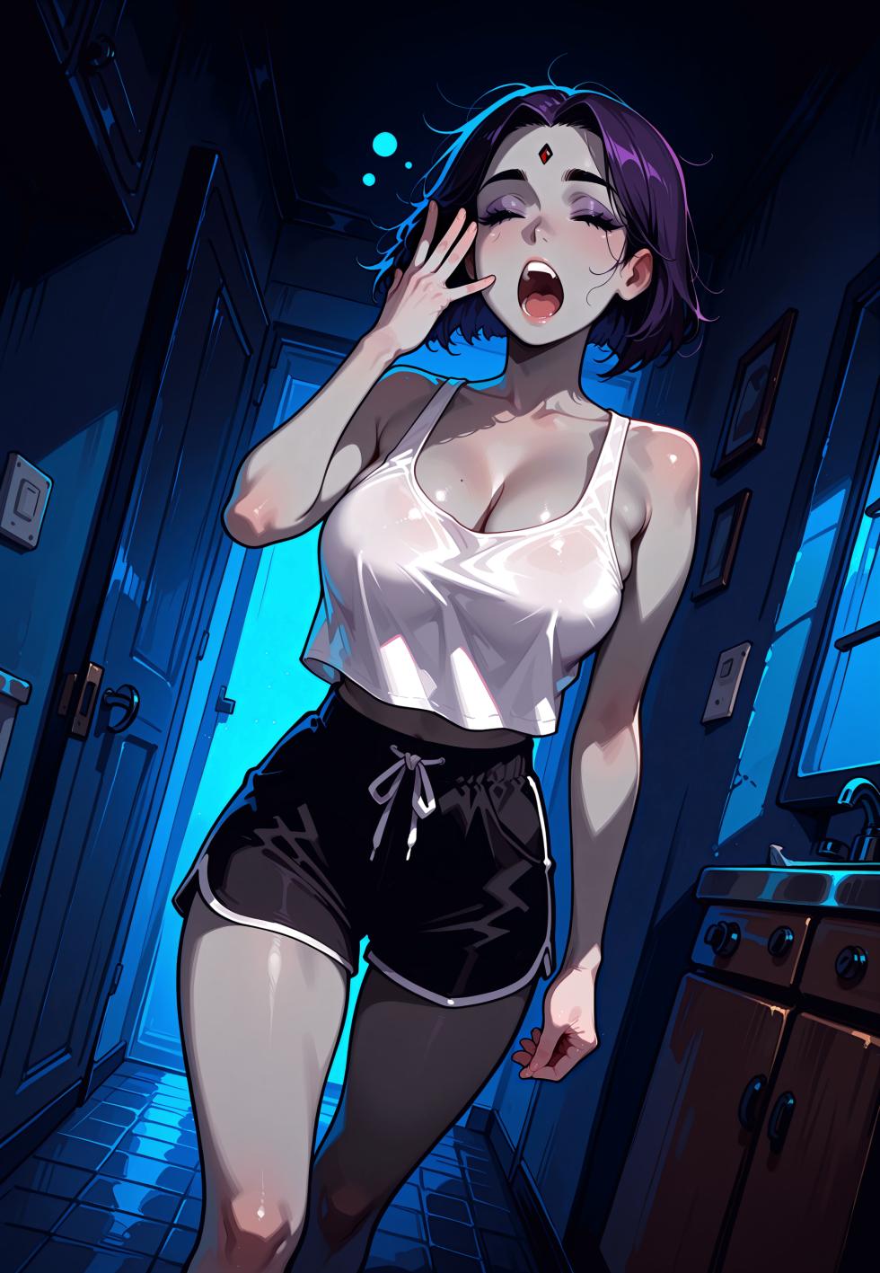 Raven sneaking into the kitchen for a late-night snack [AI Generated] [Mittoshura] - Page 1