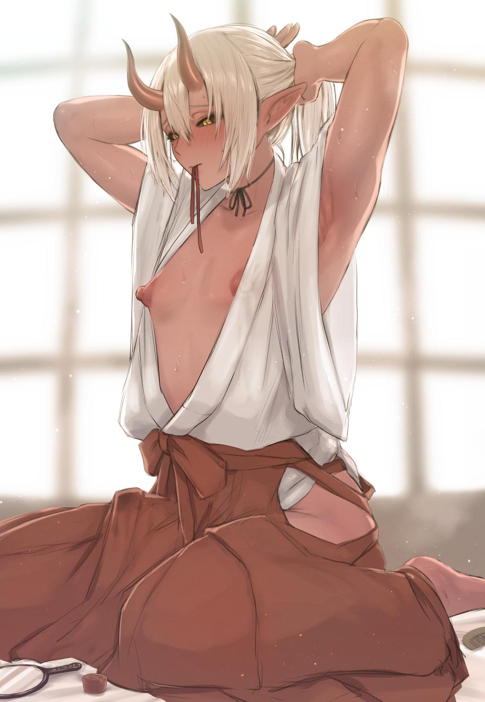 [10shock] ゆるんだ装束の鬼巫女男の娘 - Page 3