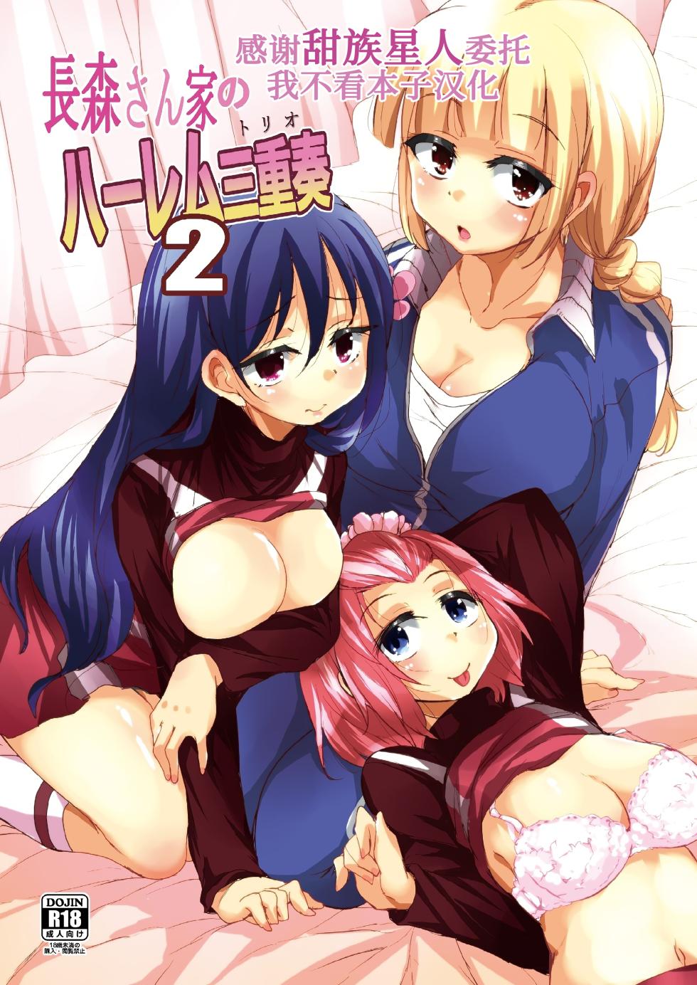 [Sound Sticker (Narusawa Kei)] Nagamori-san-chi no Harem Trio 2 [Chinese] [甜族星人x我不看本子汉化] [Digital] - Page 1