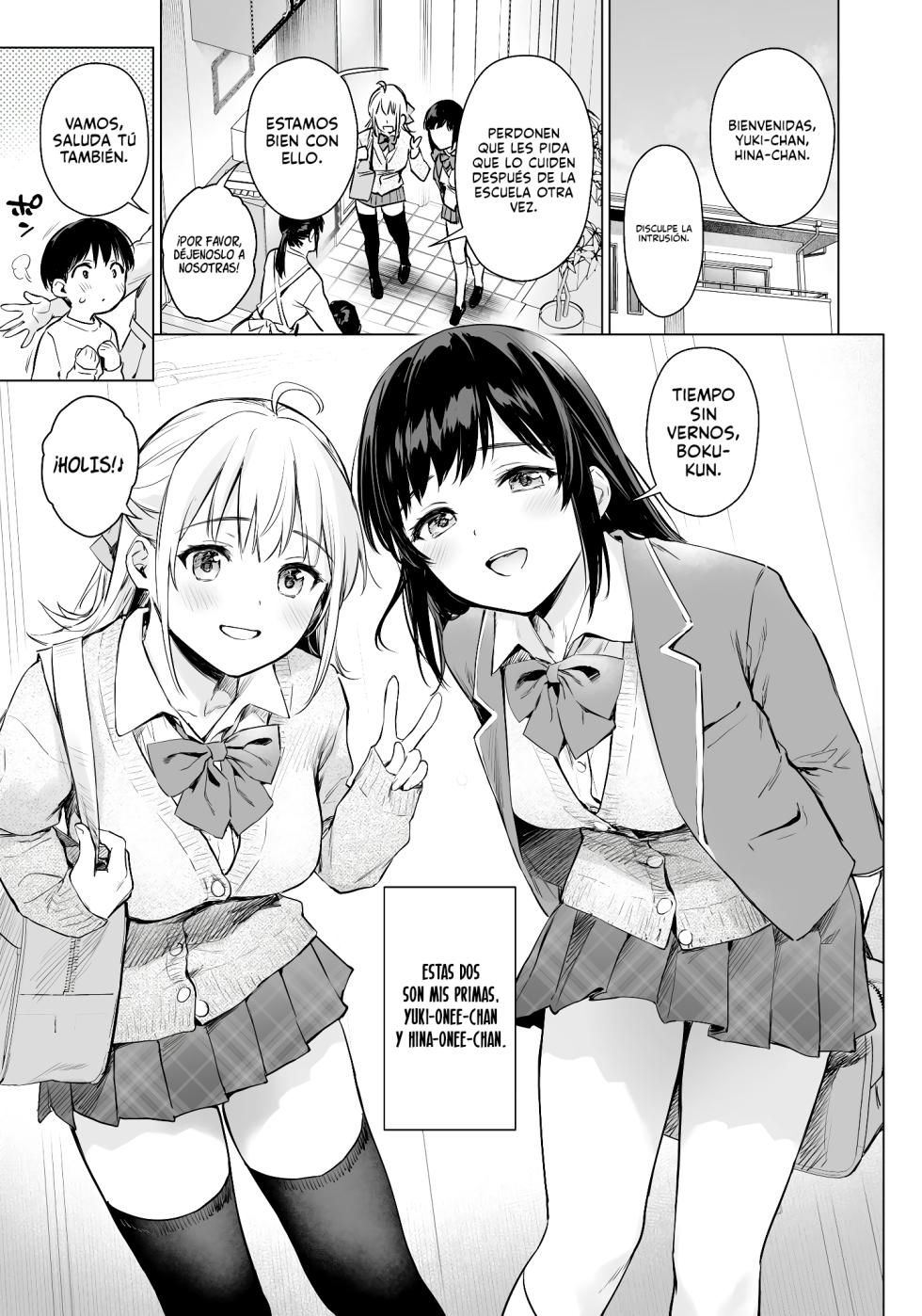 [Amakuchi Syoujo (Umakuchi Shouyu)] Naisho no Seifuku ~Ie ya Hotel de Oboetate no Ecchi o Shinseki no Bijin JK Shimai ni Butsukemasu~ | Uniforme Secreto ~Pondré a prueba mis nuevas experiencias sexuales con mis hermosas primas, tanto en casa como en un hotel~ [Spanish]  [Scanvita Traducciones] [Lovely Diablesse Scan] [Digital] - Page 3