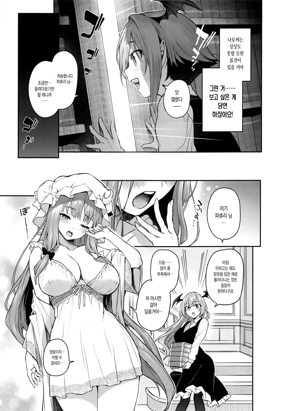 (C103) [Anmitsuyomogitei (Michiking)] Patchouli-sama to Himitsu no Heya | 파츄리 님과 비밀의 방 (Touhou Project) [Korean] [샤르카나] [Decensored] - Page 5