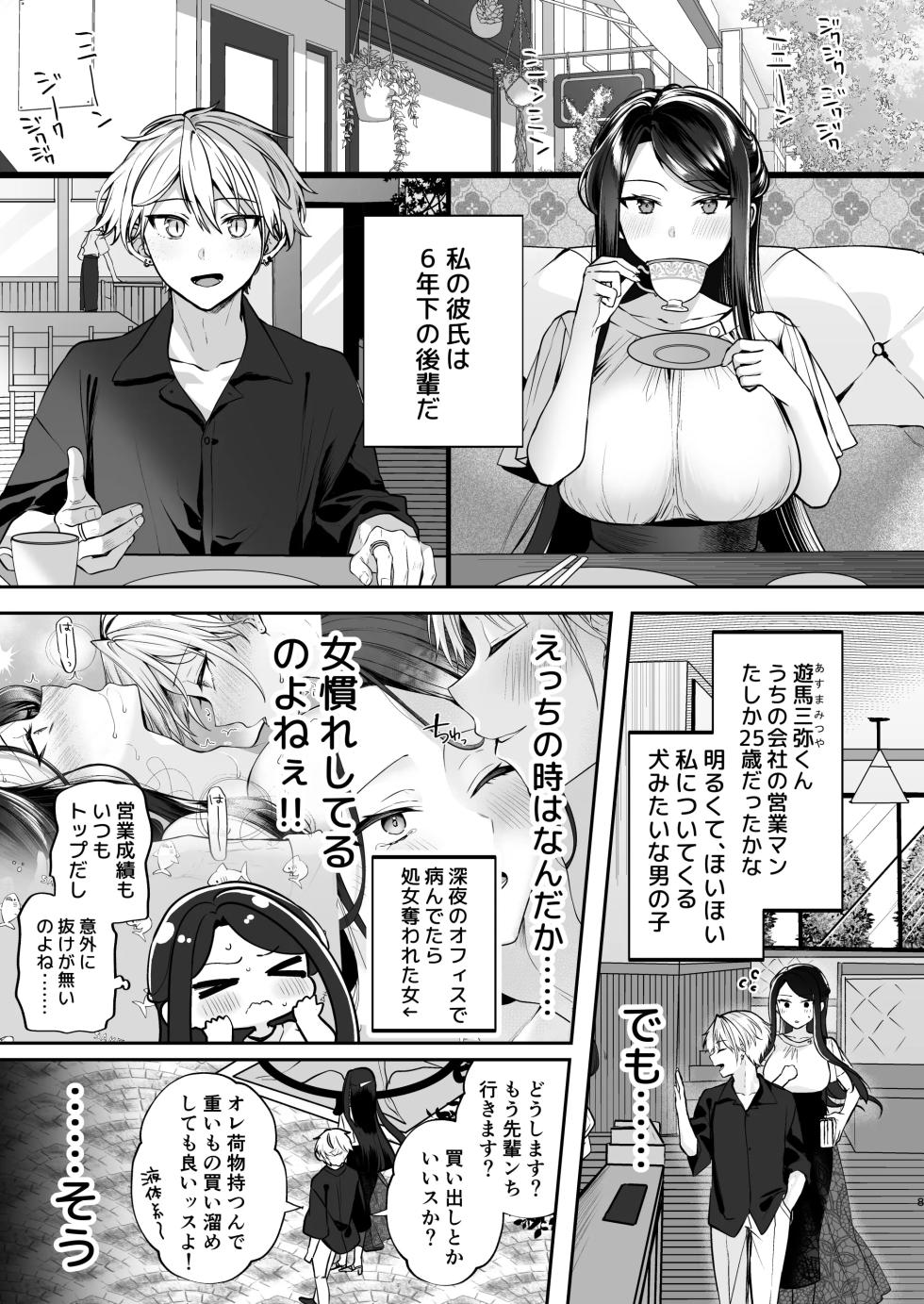 [まろ茶庵 (ゆなまろ)] かくしごと×初デート -デカ女上司と元チャラ男の後輩くん＃2- - Page 9