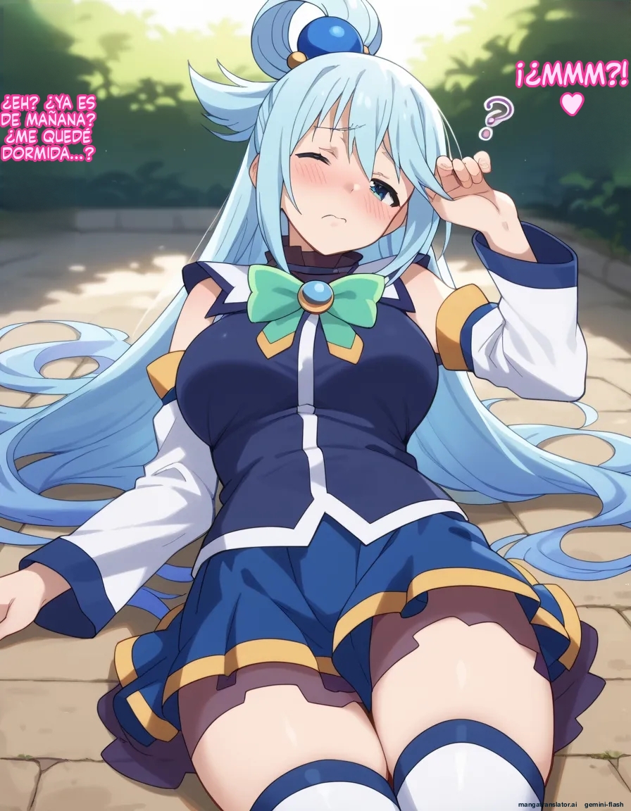 [Oounabara]  Michibata de Deisui Shiteru Aqua-sama ni Mizu ni Jouka Dekinai Kurai Kotteri Zaamen Sosoide Mudan Haramase Shichau Hanashi (Kono Subarashii Sekai ni Syukufuku o!) [Spanish] [MTL] [AI Generated] - Page 34