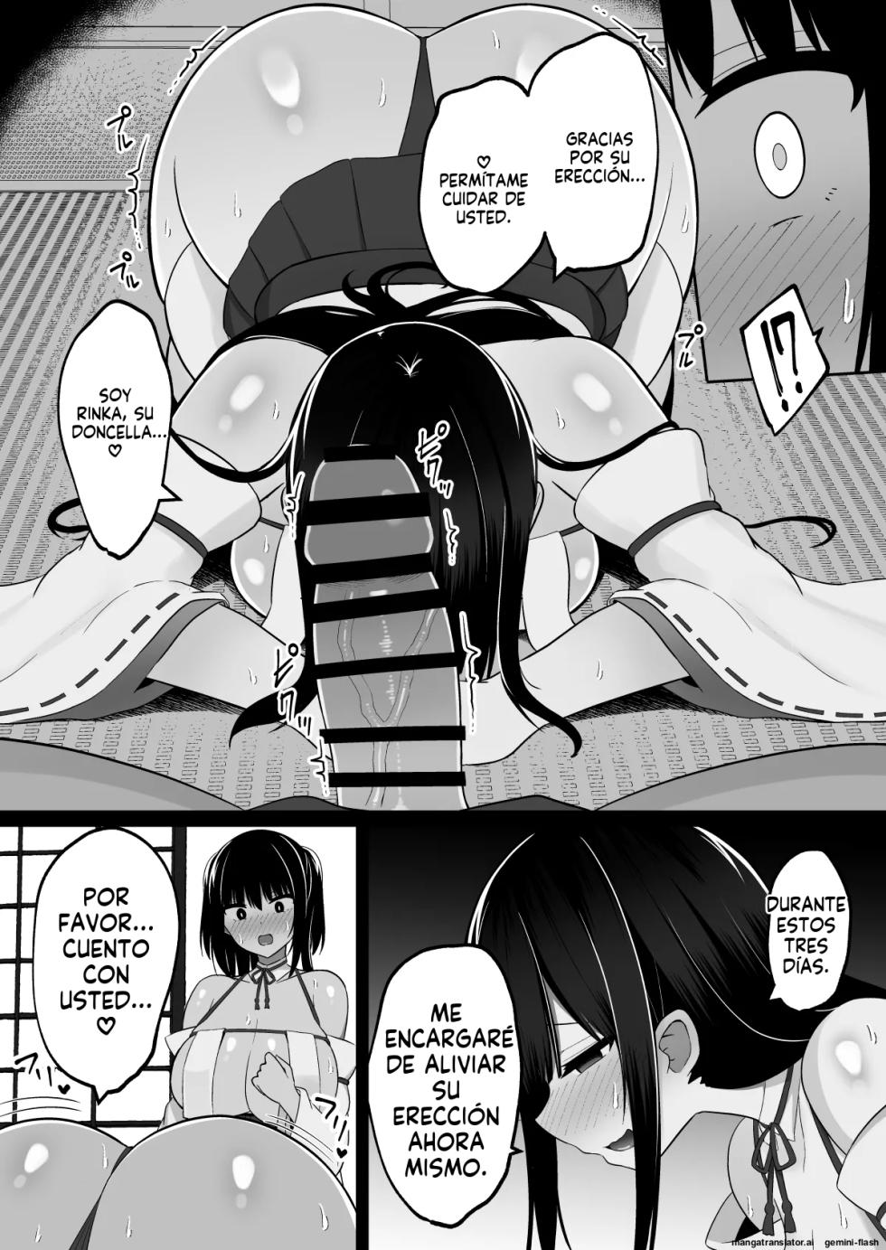 Inshin no Miko 1 Mura no Okute de Bokki Chinpo ni Sakaraenai Deka Chichi Miko Shimai to Jinja ni Tojikomerare… (Spanish) MTL - Page 9
