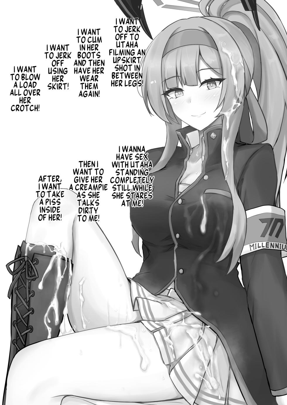 [Hakuginmokusei (Poshi)] Utaha de Shiko Seikatsu | My Life Fapping to Utaha (Blue Archive) [English] [Thighs] - Page 2