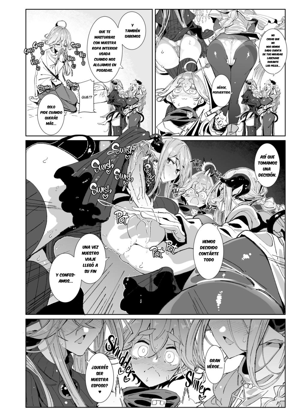 [Tsumetoro] Maou Toubatsu o Oeta Yuusha-kun to Futanari Inma Futari ga Yarukotonante Kimatteru yo ne! |The Demon Lord Is Gone, the World Is at Peace... What Are the Hero and His Futa Succubi Gonna Do!? [Spanish] [Decensored] - Page 7