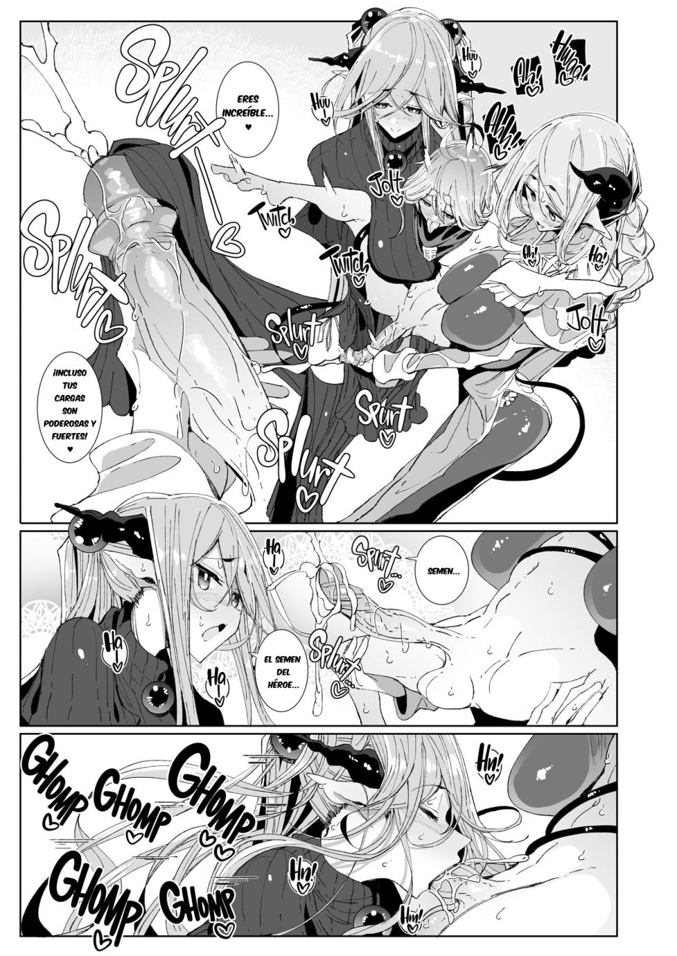 [Tsumetoro] Maou Toubatsu o Oeta Yuusha-kun to Futanari Inma Futari ga Yarukotonante Kimatteru yo ne! |The Demon Lord Is Gone, the World Is at Peace... What Are the Hero and His Futa Succubi Gonna Do!? [Spanish] [Decensored] - Page 8