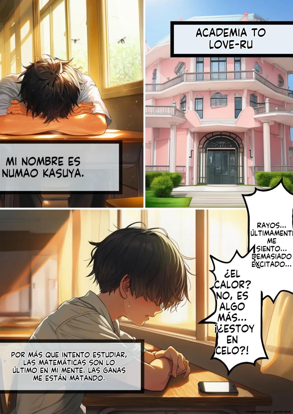 [AI-yoku Illust-ya-san: Wantanmen] To LOVE-Ru Gakuen Houkago DeliHeal (To LOVE-Ru)  [Spanish] [MTL]  [AI Generated] - Page 2