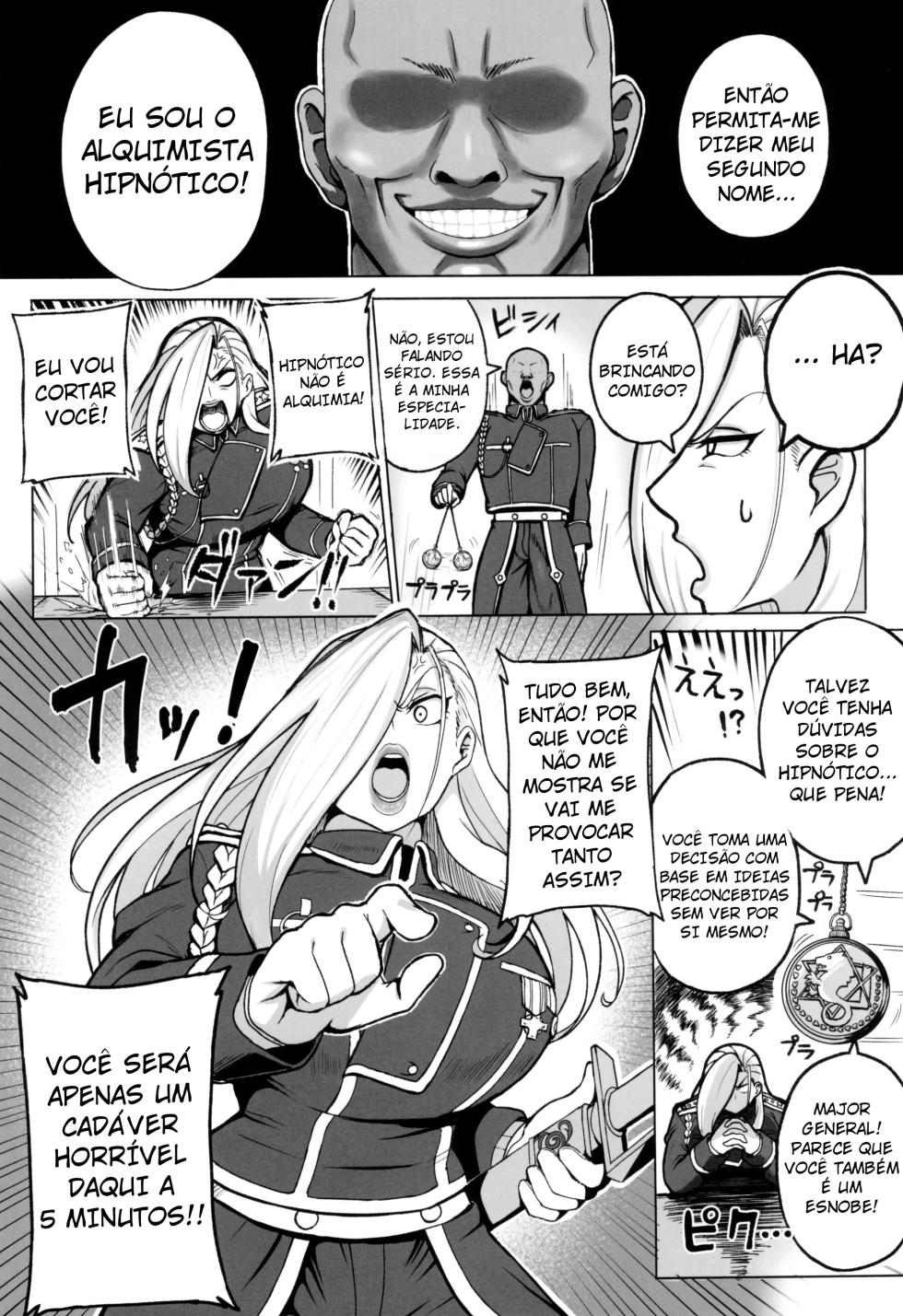 (C102) [Guhan Shounen] Jukujo Shougun VS Saimin no Renkinjutsushi - Armstrong VS Hypnotic Alchemist (Fullmetal Alchemist) [Portuguese-BR] - Page 3