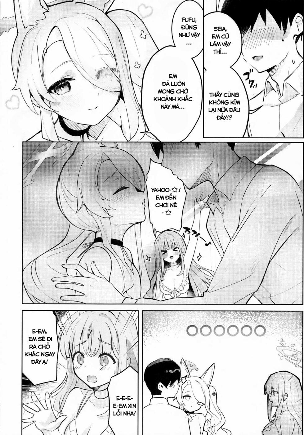 (C107) [Sandrop (KiTA)] Koufuku na Eden ni Oboreru Yoru - Lạc Trong Màn Đêm Của Vườn Địa Đàng Hoan Lạc (Blue Archive) - Page 7