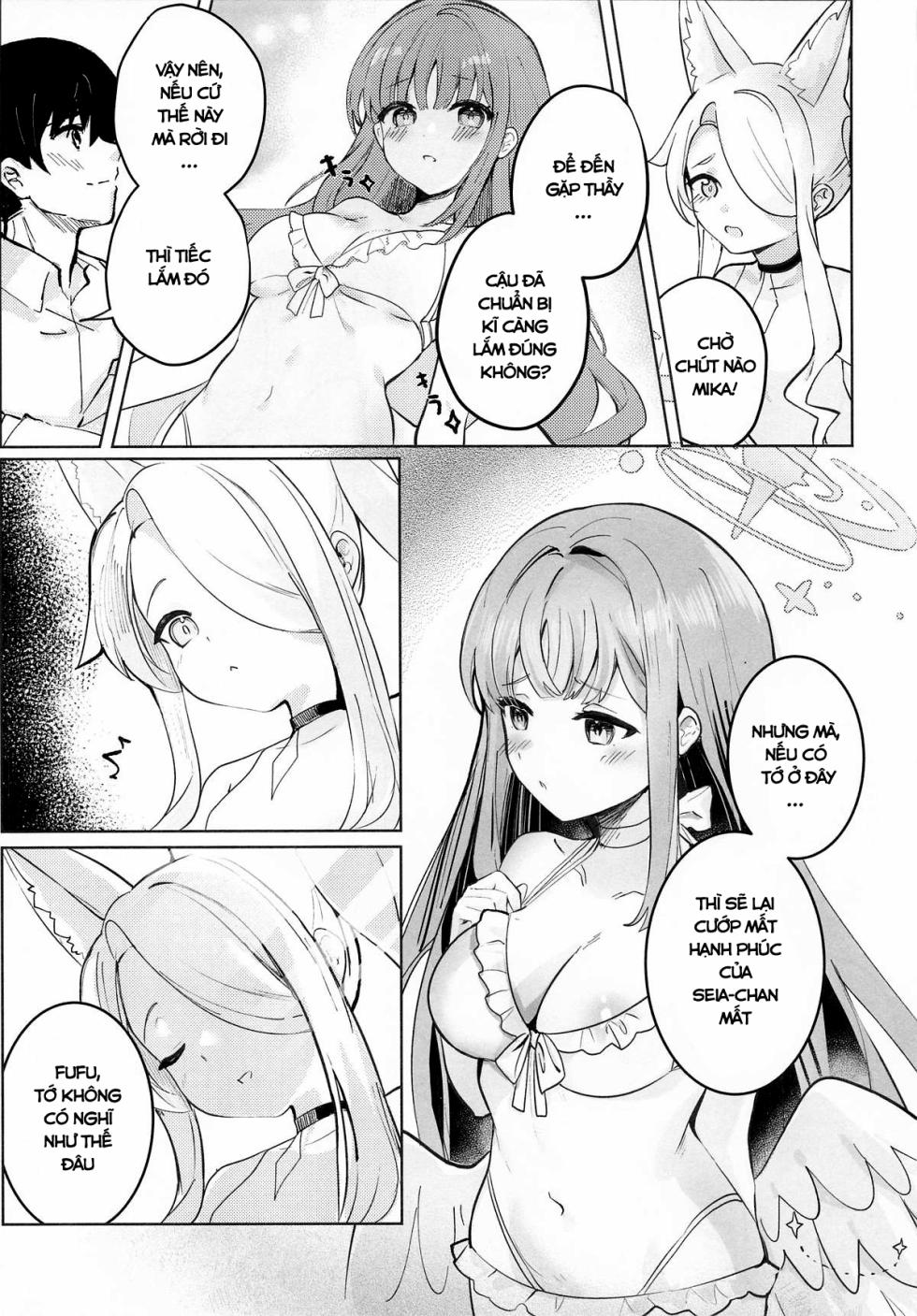 (C107) [Sandrop (KiTA)] Koufuku na Eden ni Oboreru Yoru - Lạc Trong Màn Đêm Của Vườn Địa Đàng Hoan Lạc (Blue Archive) - Page 8