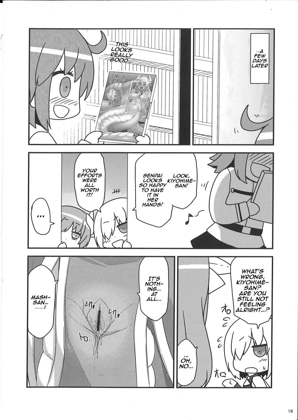 (Sougetsusai 24) [SeaFox (Kirisaki Byakko)] Watashi no Hebionna ga Dosukebe na Kouhai ni Choukyou Sarete Ooyake no Ba de Dappi Suru Hon | A Book About How My Snake Girl Got Tamed By My Lewd Underclassman And Started Shedding In Public (Fate/Grand Order) [English] - Page 16