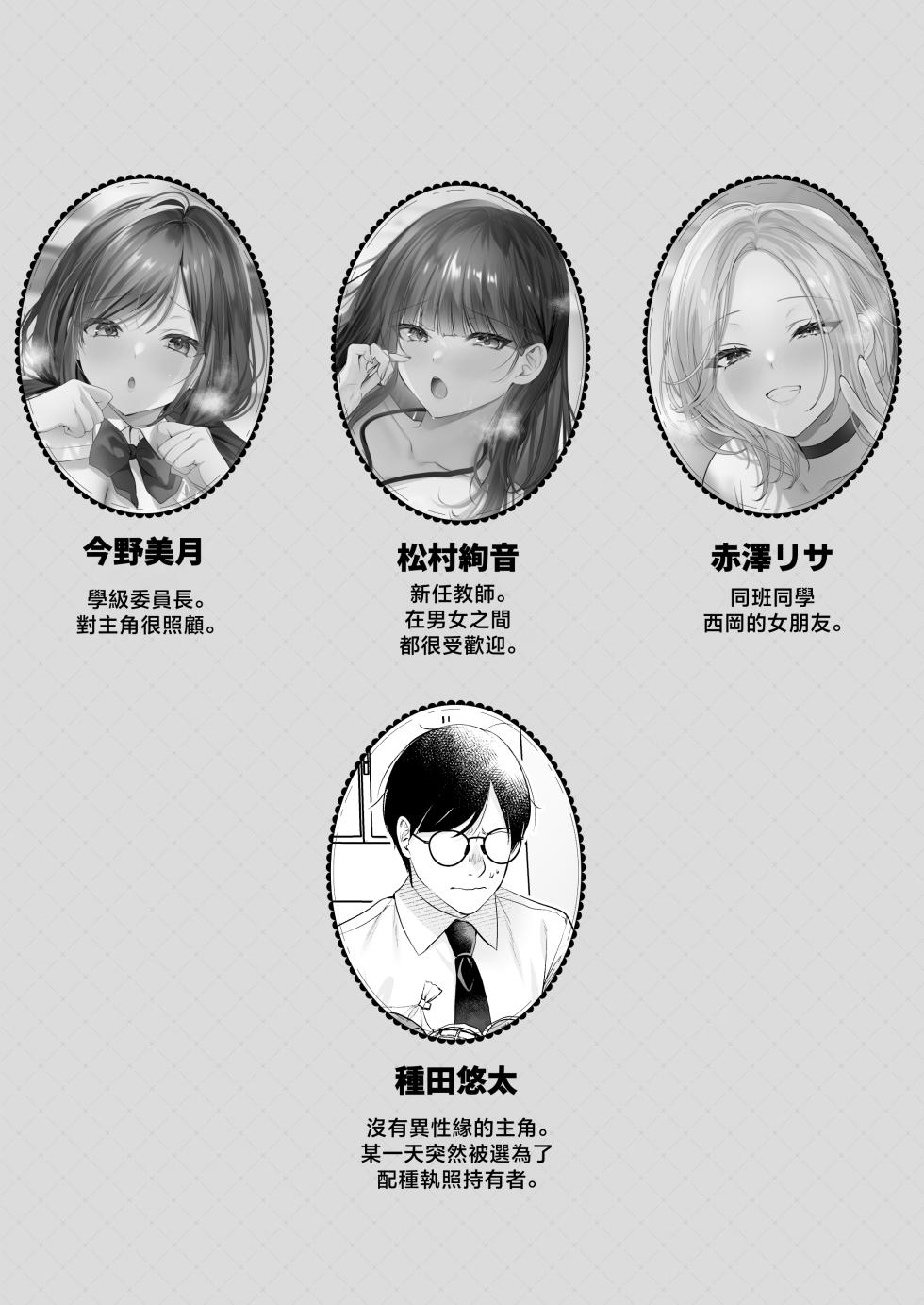 [Minamihamaya (Minamihama Yoriko)] Tanetsuke License ~Himote no Boku ga Saikyou Idenshi?!~ | 配種執照〜性壓抑的我擁有了最強基因？！〜 [Chinese] - Page 2