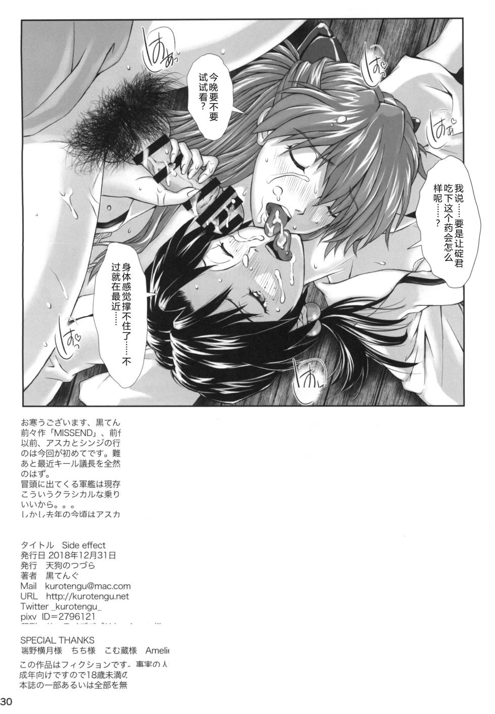 [Tengu no Tsuzura (Kuro Tengu)] Side effect (Neon Genesis Evangelion) [Chinese] 【叛逆个人汉化】 - Page 29