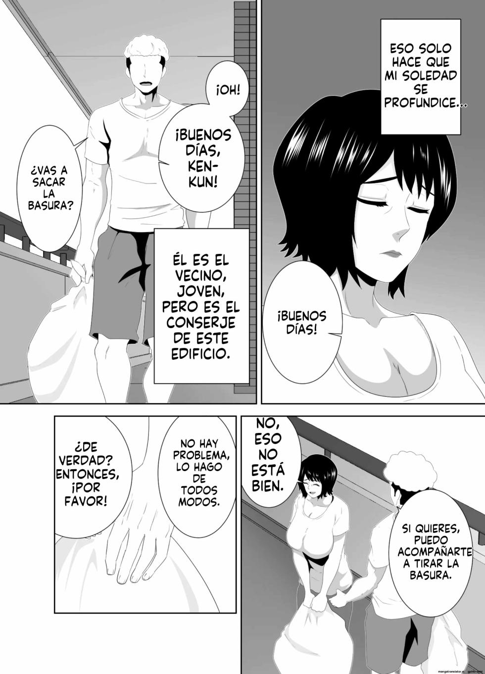[Studio Macaron (Moeyama P-Man)] Wakai Kanrinin ni Otosareta Muchimuchi Hitozuma Jukujo｜Una mujer casada y regordeta se enamora de un joven cuidador [Spanish] [FallenSub] [MTL] - Page 5