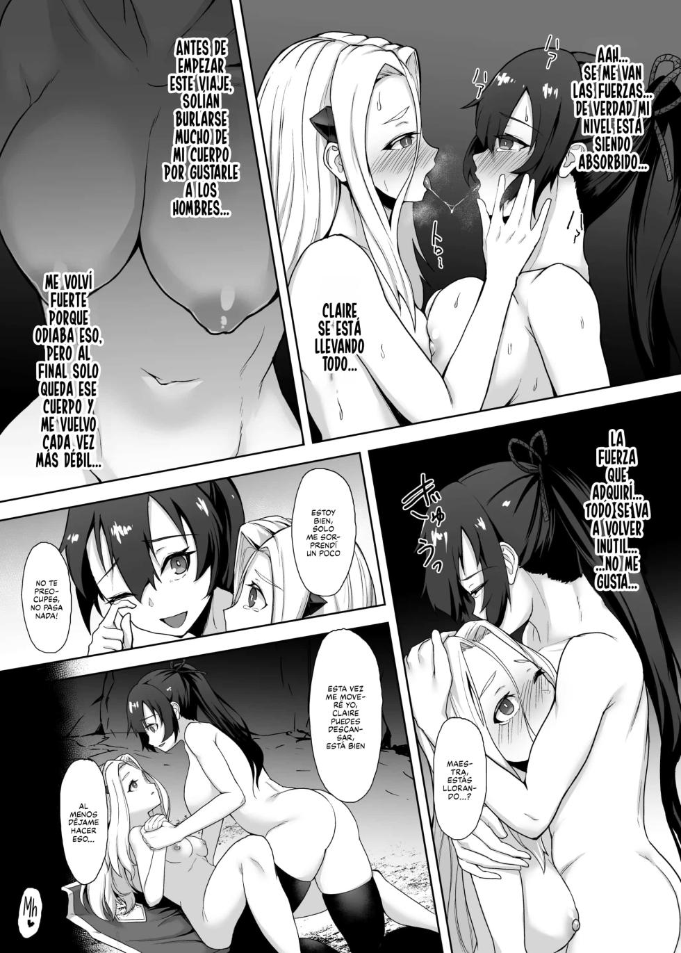 [Gotarou no All Night Fuck (Gotarou)] Tsuyoku Yasashii Onna Samurai, Futanari ni Kaerare Tasuketa Musume ni Level Drain Sareryoku de Nejifuserare Kyousei Shasei｜Una Mujer Samurai, Fuerte y Amable, es Transformada en Futanari y la Chica a la que Salvó le Drena los Niveles, la Somete por la Fuerza y la Obliga a Venirse [Spanish] [Traducciones Jaguarlo] - Page 25