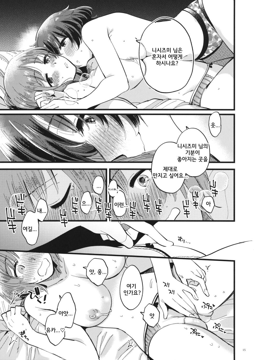 (C94) [SONOTAOZEY (YUKATARO)] Yasashiku, Sawatte, Oku made Furete. - Gentle Touch and Positive Touch | 상냥하게, 만져서, 끝까지 닿아 (Girls und Panzer) [Korean] - Page 14