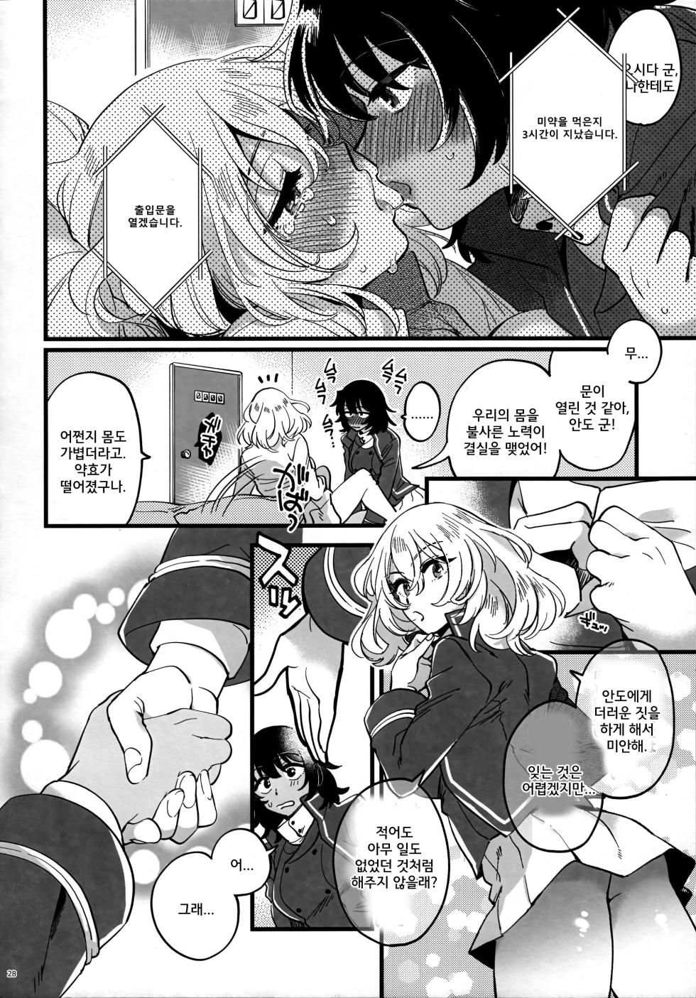 [Sonotaozey (Yukataro)] Tojikomerarete Kusuri Nonde Sorekara no Aida - Trapped in the Room, Taking the Potion, and Then | 방에 갇혀서 약을 먹고 그러고 난 다음 그 사이 (Girls und Panzer) [Korean] - Page 27