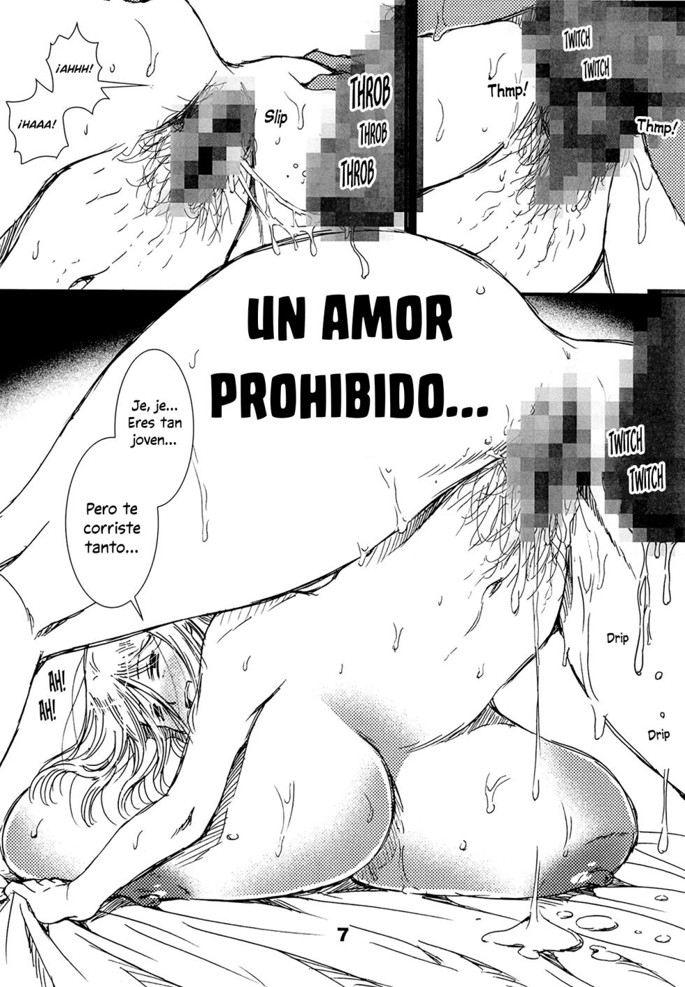 [Matsuyama Seiji] 56-sai Bust 256cm Danchizuma Ookiku Tareta Jukujo no Chibusa... Boku wa Kono Hito de Doutei o Sotsugyou Shita. | La madura ama de casa de 56 años y un busto de 256 [Spanish] - Page 6
