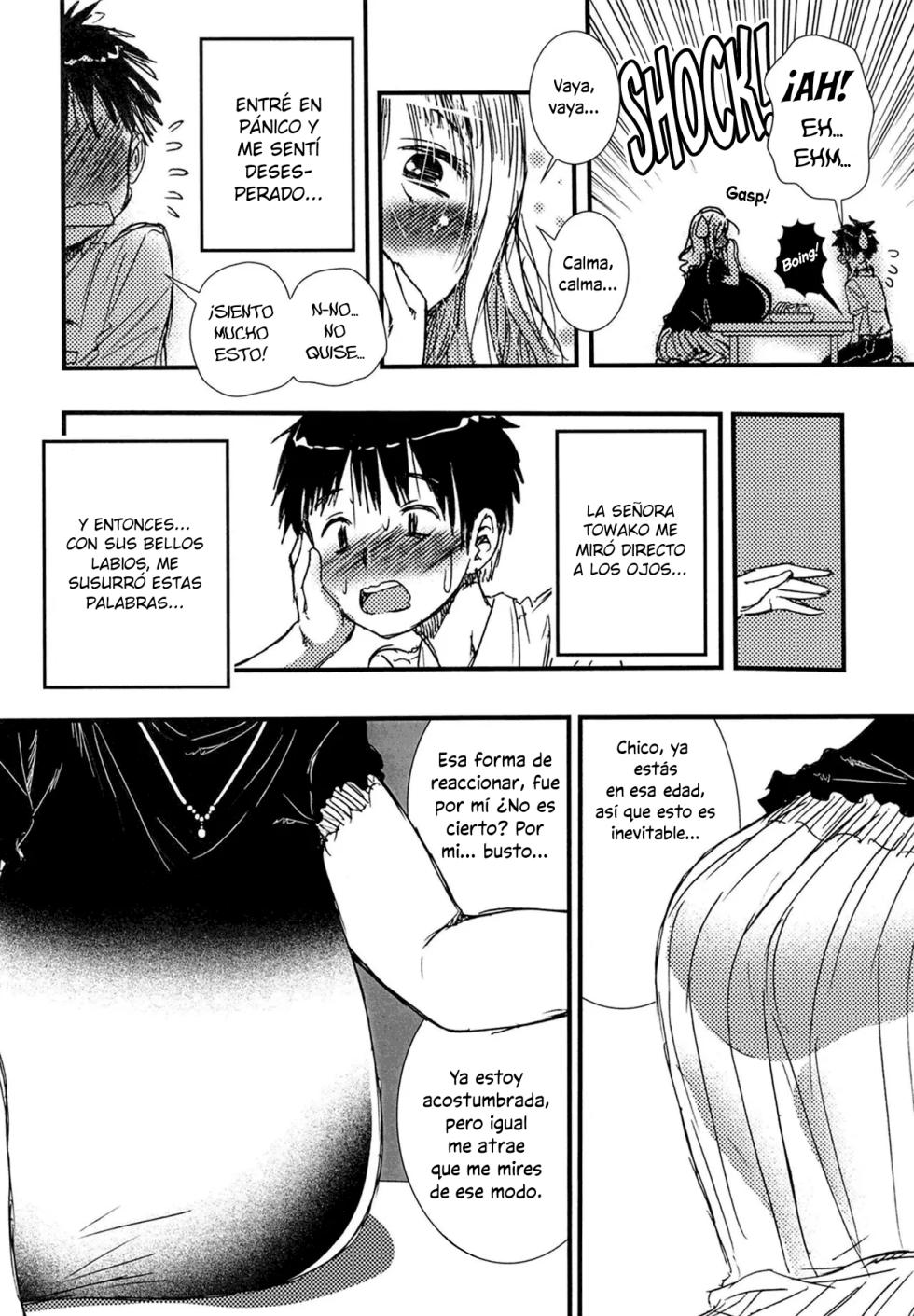 [Matsuyama Seiji] 56-sai Bust 256cm Danchizuma Ookiku Tareta Jukujo no Chibusa... Boku wa Kono Hito de Doutei o Sotsugyou Shita. | La madura ama de casa de 56 años y un busto de 256 [Spanish] - Page 17