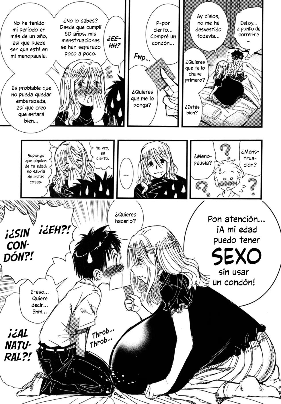 [Matsuyama Seiji] 56-sai Bust 256cm Danchizuma Ookiku Tareta Jukujo no Chibusa... Boku wa Kono Hito de Doutei o Sotsugyou Shita. | La madura ama de casa de 56 años y un busto de 256 [Spanish] - Page 20