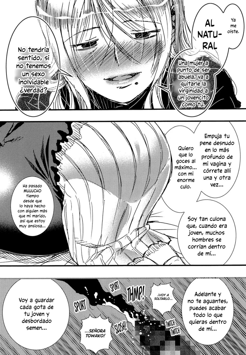 [Matsuyama Seiji] 56-sai Bust 256cm Danchizuma Ookiku Tareta Jukujo no Chibusa... Boku wa Kono Hito de Doutei o Sotsugyou Shita. | La madura ama de casa de 56 años y un busto de 256 [Spanish] - Page 21