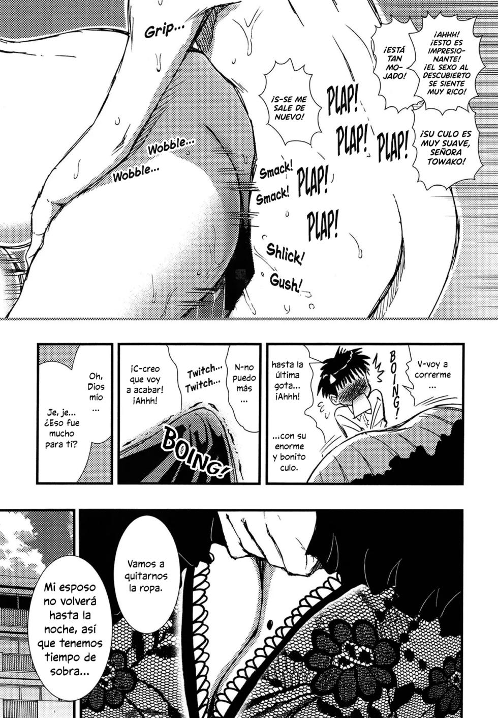 [Matsuyama Seiji] 56-sai Bust 256cm Danchizuma Ookiku Tareta Jukujo no Chibusa... Boku wa Kono Hito de Doutei o Sotsugyou Shita. | La madura ama de casa de 56 años y un busto de 256 [Spanish] - Page 22